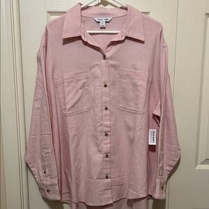 Old Navy Light Pink Button-Up Boyfriend shirt